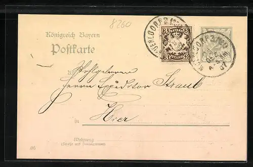 AK Mühldorf / Inn, Einladung der Liedertafel Mühldorf 1907