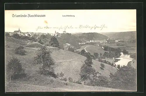 AK Orlamünde-Naschhausen, Panorama mit Leuchtenburg