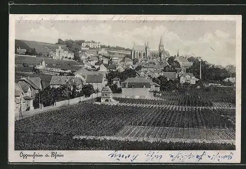 AK Oppenheim / Rhein, Blick zum Ort