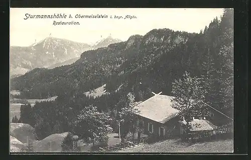 AK Obermaiselstein i. bay. Allgäu, Blick auf das Gasthaus zur Sturmannshöhle