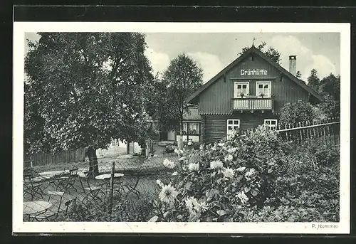 AK Bad Wildbad, Partie am Gasthaus Waldwirtschaft Grünhütte
