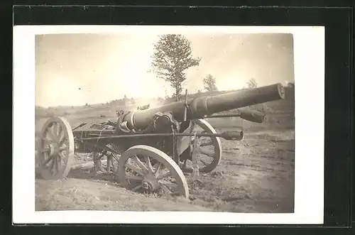 Foto-AK Erbeutete russ. 15 cm Kanone