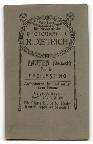 Fotografie Karl Dietrich, Laufen, Portrait Mann mit Zwirbelbart im Trachtenanzug