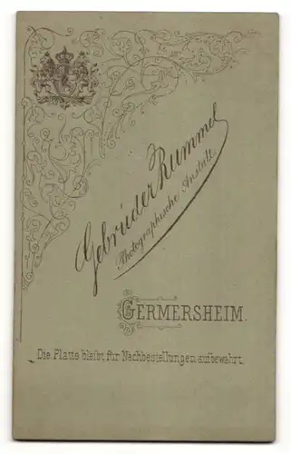 Fotografie Gebrüder Rummel, Germersheim, Portrait hübsche Frau mit hochgestecktem Haar un elegant bestickter Bluse