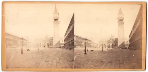 Stereo-Fotografie unbekannter Fotograf, Ansicht Venedig, Piazza S. Marco