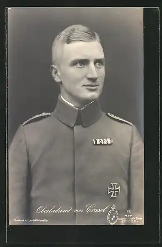 Foto-AK Sanke Nr. 424: Kampf-Flieger Oberleutnant Maximilian von Cossel in Uniform
