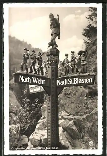 AK origineller Wegweiser in Todtmoos