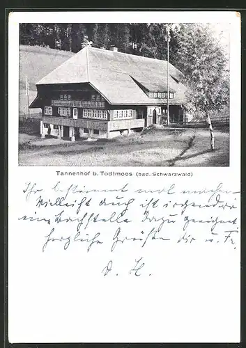 AK Todtmoos / Bad. Schwarzwald, Gasthaus Tannenhof