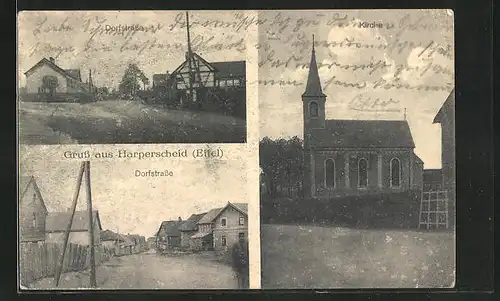 AK Harperscheid / Eifel, Dorfstrasse, Kirche