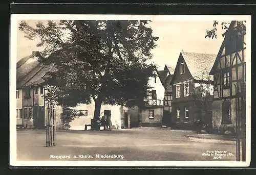 AK Boppard a. Rhein, Strasse an der Niedersburg