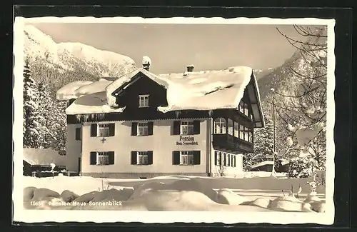 AK Oberstdorf / Allgäu, Pension Haus Sonnenblick im Winter