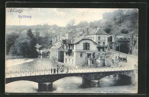 AK Kyllburg, Ortsansicht mit Flussbrücke