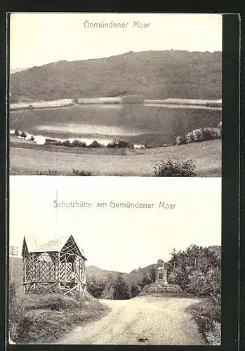 AK Gemünd / Eifel, Gemündener Maar, Schutzhütte am Gemündener Maar