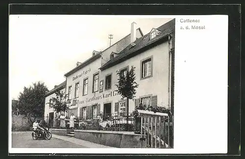 AK Cattenes a. d. Mosel, Pension-Gasthaus und Obstkraut-Fabrik Karl Langen