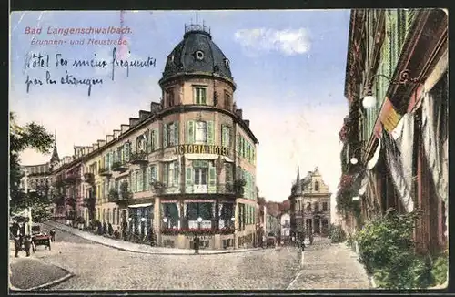 AK Bad Langenschwalbach, Victoria Hotel, Brunnen- und Neustrasse
