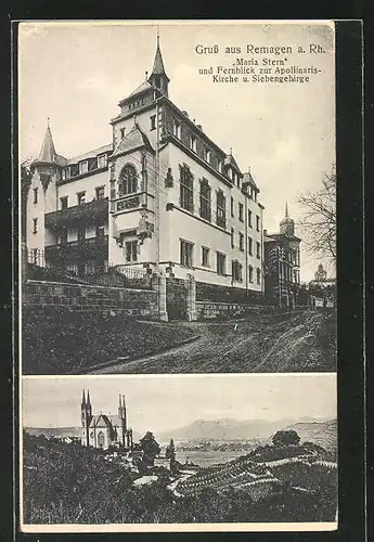 AK Remagen a. Rh., Hotel Maria Stern, Apollinaris-Kirche