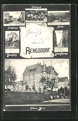 AK Rengsdorf, Hotel zum Stern, Hauptstrasse, Schloss Monrepos
