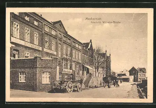 AK Mechernich, Friedrich Wilhelm Strasse mit Gasthaus Bierkeller
