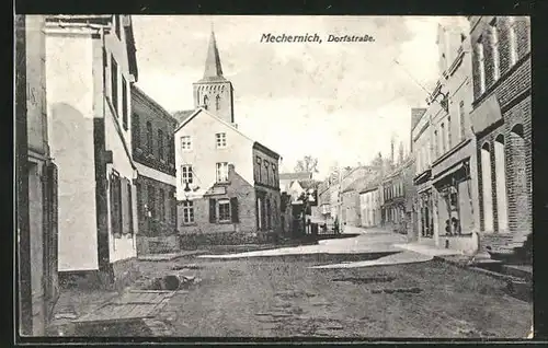 AK Mechernich, Dorfstrasse mit Blick zur Kirche