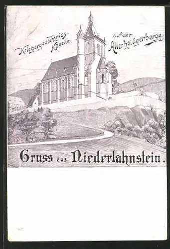 AK Niederlahnstein, Kriegergedächtnis-Kapelle auf dem Allerheiligenberge