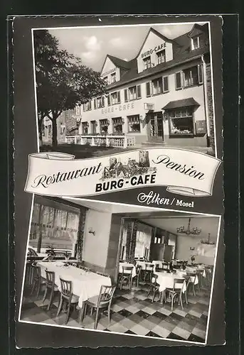 AK Alken / Mosel, Restaurant Burg-Cafe, Innenansicht