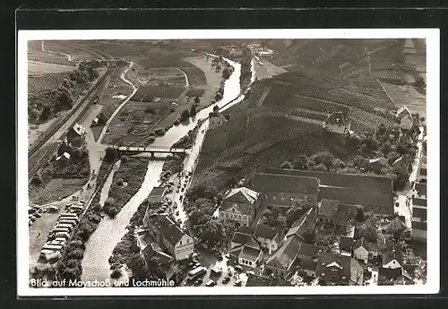 AK Mayschoss, Ortspanorama mit Blick auf Lochmühle, Luftaufnahme
