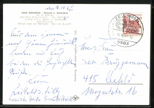 Ak Simmern Hunsruck Haus Birkenhof Aussenansichten