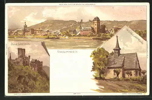 Künstler-AK Carl Biese: Oberlahnstein, Burg Lahneck, Ansicht der Wenzelskapelle