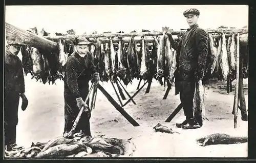 AK Drei Fischer mit Fang