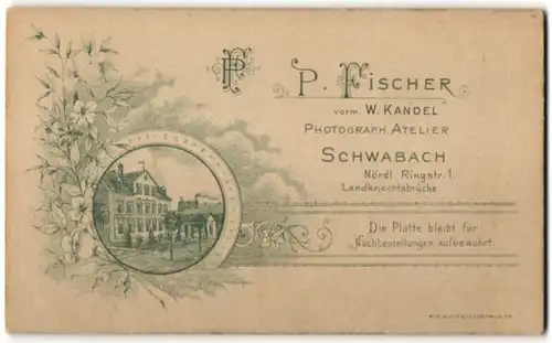Fotografie P. Fischer, Schwabach, rückseitige Ansicht Schwabach, Atelier Nördl. Ringstr. 1