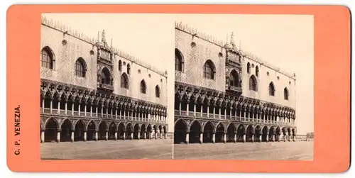 Stereo-Fotografie C. P., Venezia, Ansicht Venedig, Palazzo ducale verso la Piazzetta