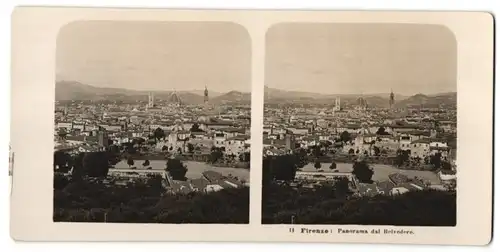 Stereo-Fotografie N.P.G., Berlin-Steglitz, Ansicht Firenze / Florenz, Panorama dal Belvedere