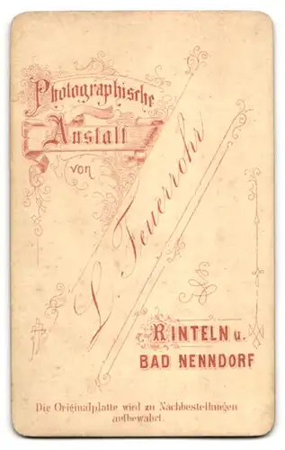 Fotografie L. Feuerrohr, Rinteln u. Bad Nenndorf, Portrait halbwüchsiger Knabe mit zurückgekämmtem Haar