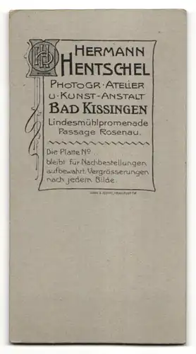 Fotografie Hermann Hentschel, Bad Kissingen, Portrait bürgerlicher Herr in Anzug