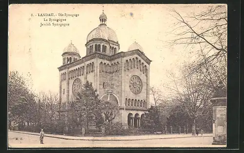 AK Landau, Ansicht der Synagoge