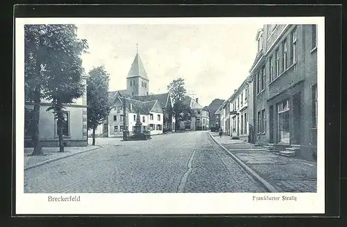 AK Breckerfeld, Frankfurter Strasse mit Blick zur Kirche