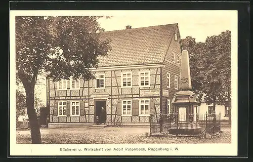 AK Rüggeberg i. W., Bäckerei und Gasthaus von Adolf Rutenbeck