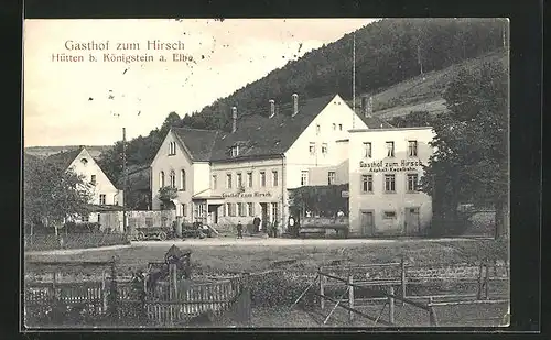 AK Hütten / Königstein, Gasthof zum Hirsch