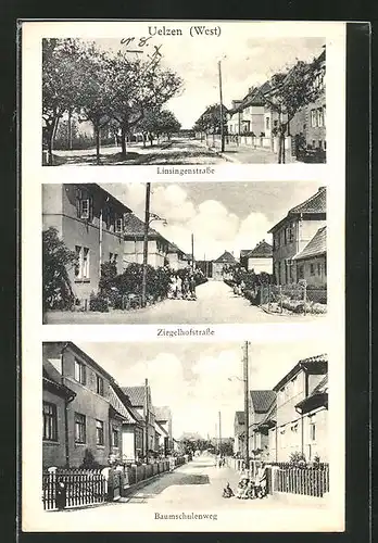 AK Uelzen, Linsingenstrasse, Ziegelhofstrasse, Baumschulenweg