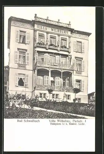 AK Bad Schwalbach, Hotel Villa Wilhelmy, Parkstrasse 4