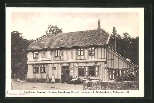 AK Ilsenburg / Harz, Gasthaus Brauner Hirsch