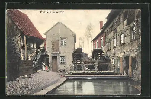 AK Annweiler, Ortspartie an der Wassermühle