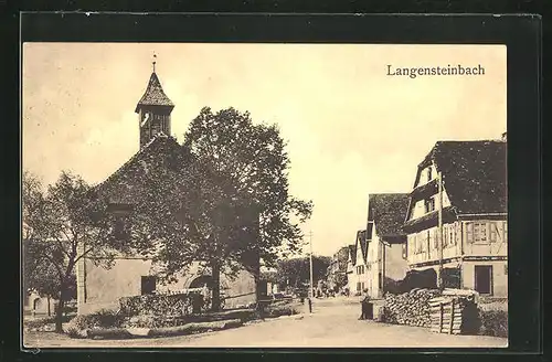 AK Langensteinbach, Strassenpartie in der Ortschaft