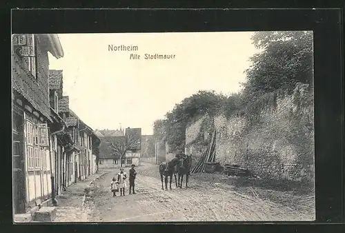 AK Northeim, Strasse an der alten Stadtmauer
