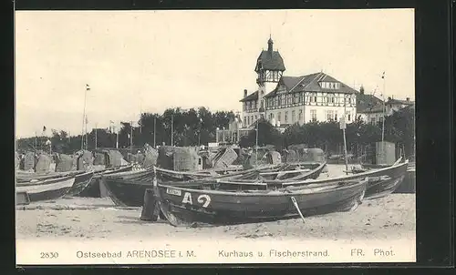 AK Arendsee i. M., Kurhaus und Fischerstrand