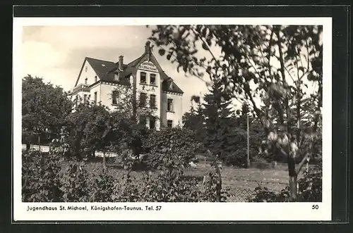 AK Königshofen / Taunus, Teilansicht mit Jugendhaus St. Michael