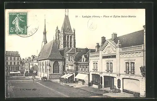 AK Laigle, Place et Eglise Saint-Martin
