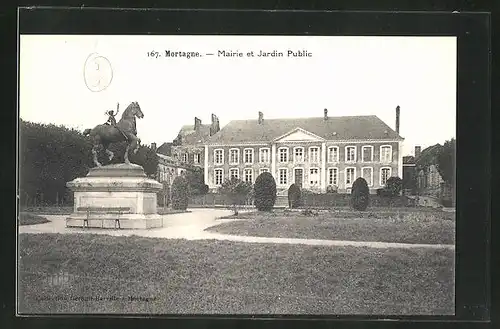 AK Mortagne, Mairie et Jardin Public