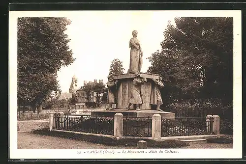 AK Laigle, Le Monument, Allee du Chateau