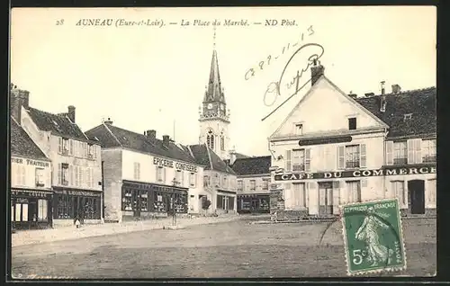 AK Auneau, La Place du Marché & Café du Commerce